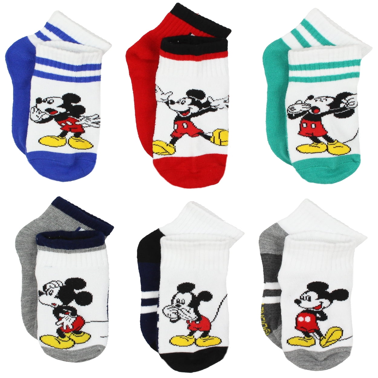 Disney - Mickey Mouse Toddler Boys 6 pack Quarter Socks Set MK008BQSX - Walmart.com - Walmart.com