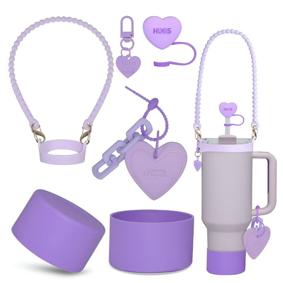 ACDANC Purple Cup Accessories Set for 40 30Oz Tumbler with Handle Silicone