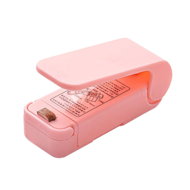Eléctrico Mini sellador de calefacciónselladores de alimentos al vacíoprensa manualsellador de aperitivos (rosa)