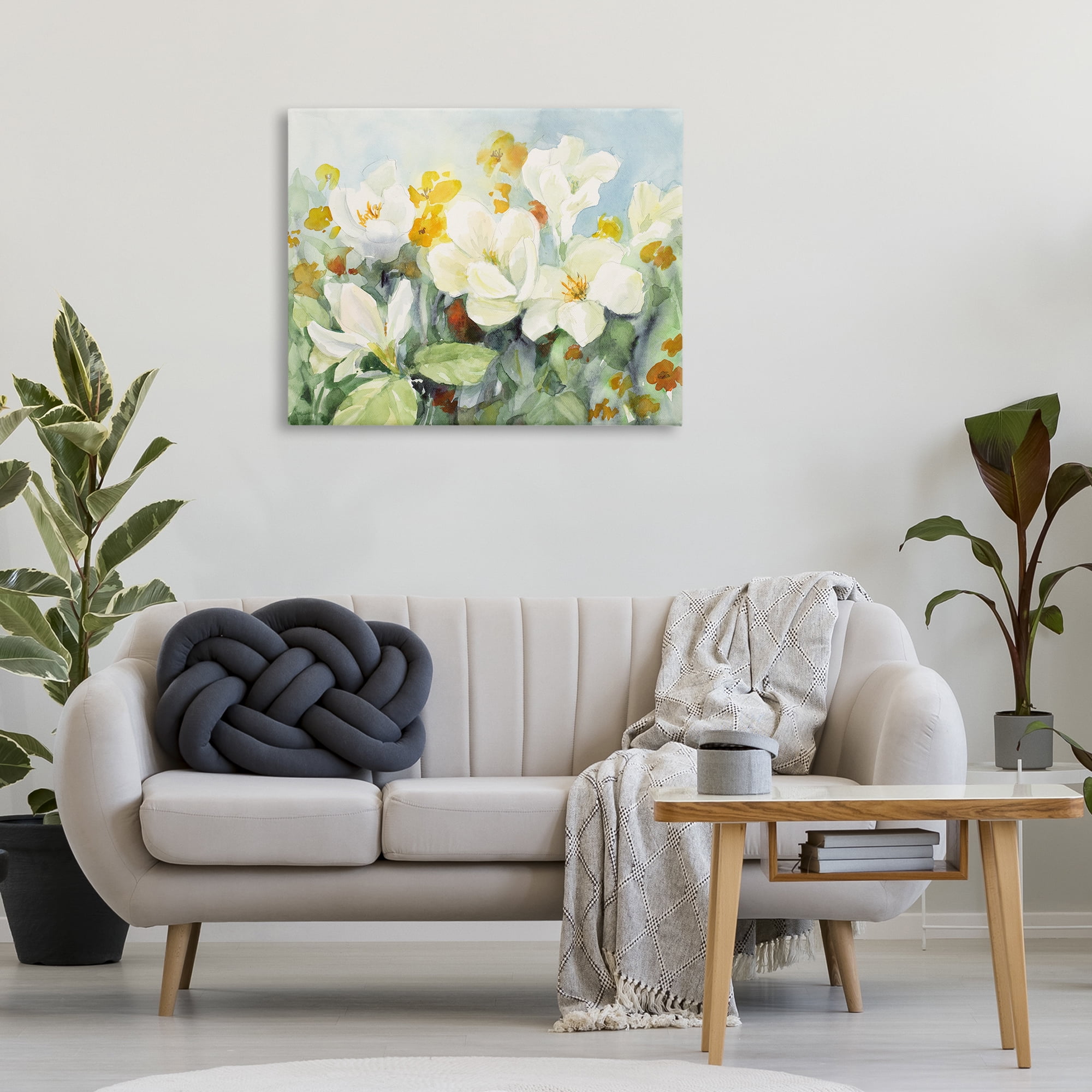 Stupell Industries Early Spring Meadow Botanical & Floral Painting Gallery Wrapped Canvas Art Print Wall Art, 40 x 30