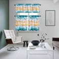 thumbnail image 4 of Coastal Beach Kitchen Curtains Sets for Windows 24 Inch Length, Modern Text Summer Ocean Wave Rod Pocket Window Treatments Tier Curtains and Valances Set for Bedroom/Bathroom, 4 of 8
