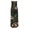 thumbnail image 5 of Wycnly Dresses for Women 2024 Summer Beach Vintage Graphics Sexy Strapless Pleated Hem Long Sundress with Pocket Floral Print Sleeveless Tube Top Maxi Formal Dresses for Women Army Green m, 5 of 5