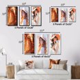 thumbnail image 4 of Designart "Redheaded Beauty in Evening Glow" Fashion Woman Framed Wall Art Set Of 3 - Orange Glam Frame Canvas Set For Living Room Decor, 4 of 6