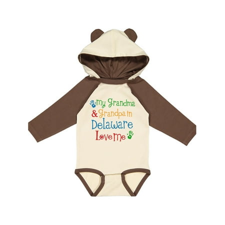 

Inktastic Delaware Grandma Grandpa Love Me Gift Baby Boy or Baby Girl Long Sleeve Bodysuit