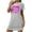Gray, variant on VgaVtl Womens Sleepshirts Plus Size Pink Short Sleeve Womens Sleepwear Comfy Valentines Day Print Loose Holiday Nightgowns