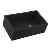 Ruvati 30-inch Matte Black Fireclay Offset Drain Kitchen Sink Single Bowl