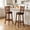 Brown 29", variant on Guqiart Farmhouse Swivel Bar Stools Set of 2, 24" Counter Height Barstools with Lotus Back, Upholstered Counter Chairs with Solid Wood Footrest & Wood Legs for Kitchen Island, Dining Room, White