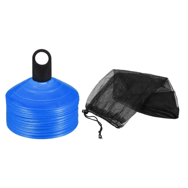 Unique Bargains Plastic Soccer Disc Cones Field Markers for Agility Sport Training Blue 40 Pack