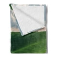 thumbnail image 2 of Landscape Soft Flannel Fleece Throw Blanket, Hills in the Rays of Evening Sun Agricultural Landscape Cloudy Sky Rainy Day Nature, Cozy Plush for Indoor and Outdoor Use, 50" x 60", Green, by Ambesonne, 2 of 5