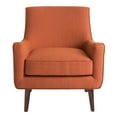 thumbnail image 2 of Mid-Century Accent Chair - Burnt Orange Fabric, Solid Wood Legs, 30" Wide Living Room Chair. Comfortable Polyester Upholstery, Espresso Finish, Removable Cushion., 2 of 7