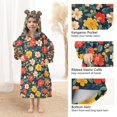 thumbnail image 3 of FORMRS Wearable Blanket Hoodie with Sleeves for Kids Cozy Flannel Sweatshirt, Vibrant Flowers, 3 of 7