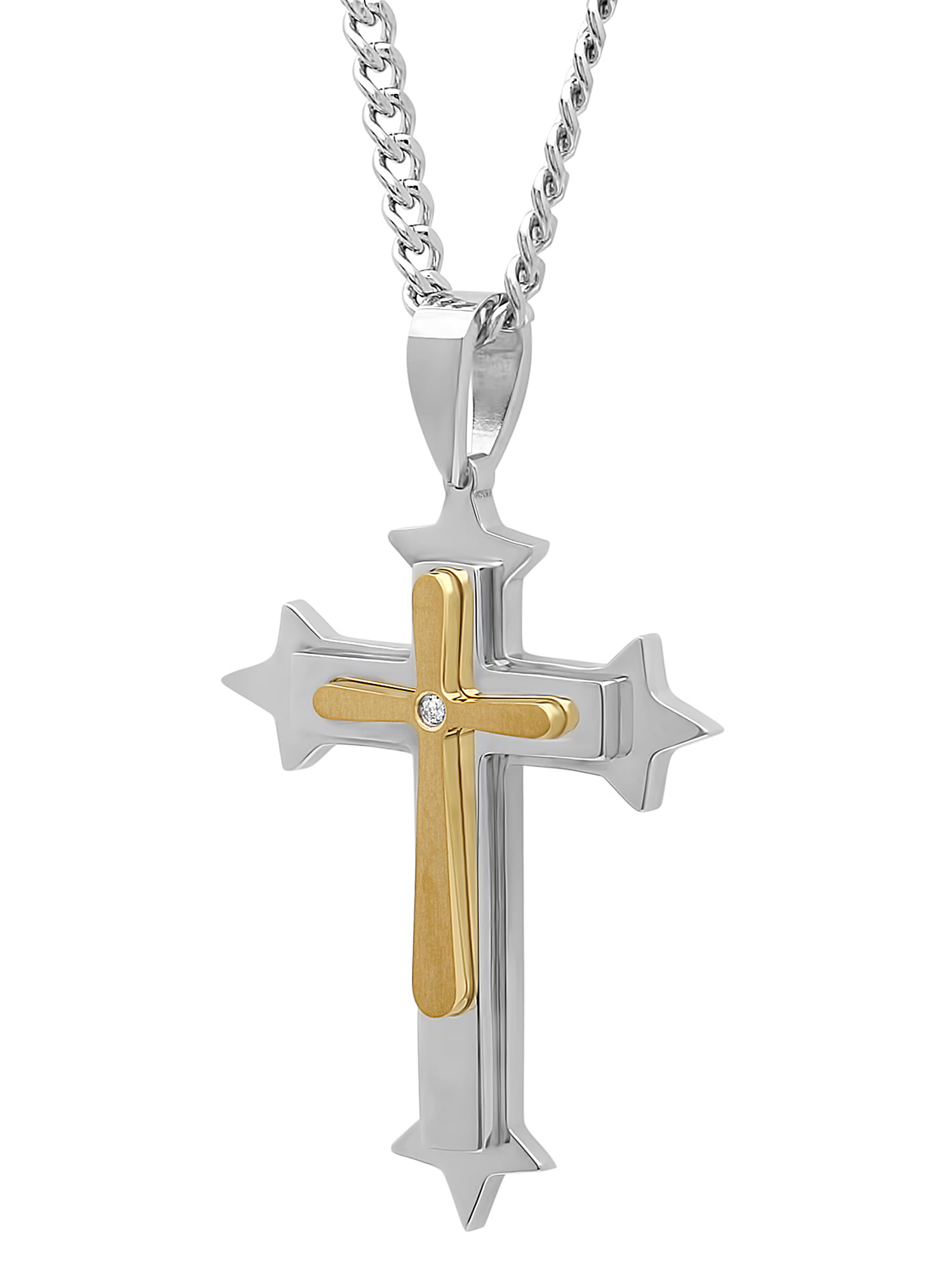Amazon.com: CARITATE Cross Necklace For Women Girls Trendy, Two-Tone Cross  Pendant Necklace For Women, Silver And Gold Cross Jewelry Gift For Teen  Girls : Handmade Products