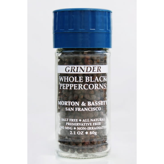 Morton & Bassett Whole Black Peppercorns Grinder, 2.1oz