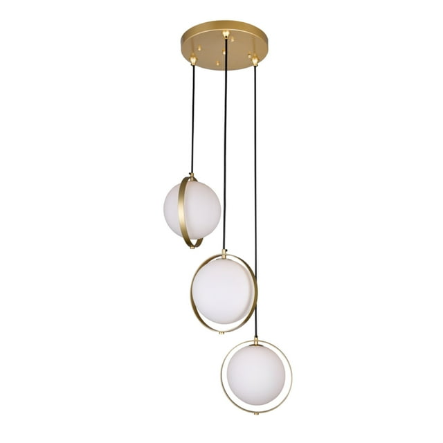 Suspension Multi-Lumières à 3 Lumières avec Fini Laiton