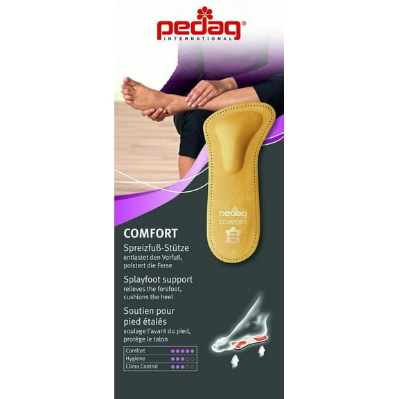 Pedag Comfort Leather Orthotic with Metatarsal Pad and Heel Cushion, Tan, US M11/EU44