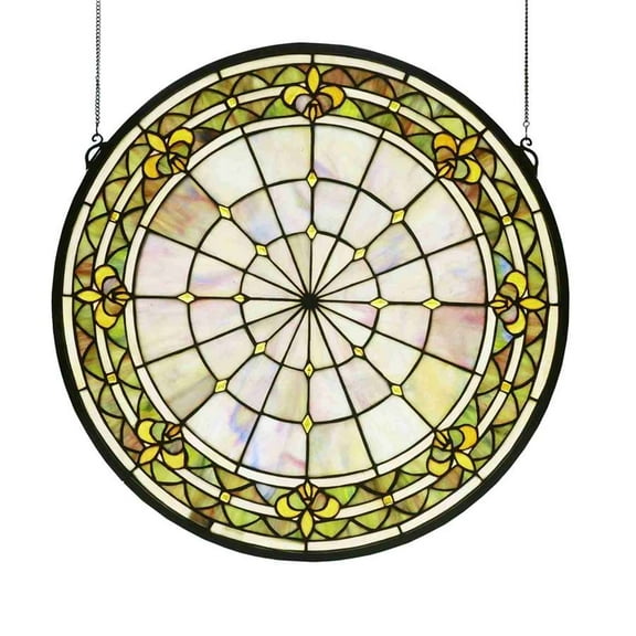 Meyda Tiffany 49840 Stained Glass Tiffany Window From The Fleur-De-Lis Collection -