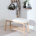 thumbnail image 7 of Tufted Fabric Bench Ottoman Bench, White, 7 of 7