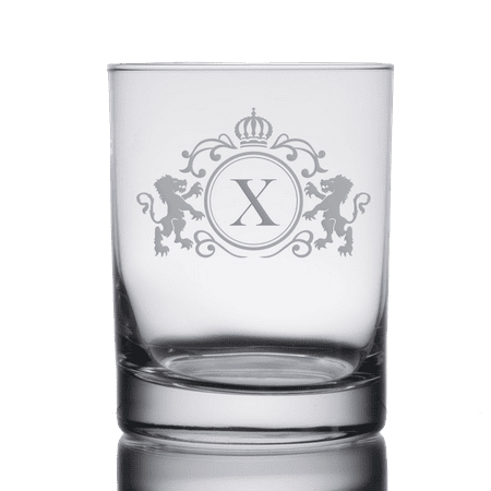 

Monogrammed Initial Heavy Base Double Rocks Old Fashioned Whisky Glass (X)