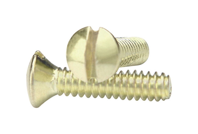 Amerelle Bright Brass Brass Steel Wall Plate Screws 10 pk