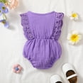 thumbnail image 2 of Actgleam Baby Girl Lace Ruffled Sleeveless Romper Summer Cotton casual Cute Jumpsuit,Purple,12-18M, 2 of 6