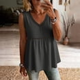thumbnail image 4 of BUIGTTKLOP Tank Tops for Women 2026 Crochet V Neck Cotton Linen Shirts Babydoll Sleeveless Blouses Summer Clothes, 4 of 5