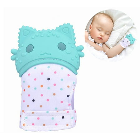 Baby Teething Mitten | Self-Soothing Pain Relief Teether Toy Mitt & Glove For Babies, Toddlers, Infants, Boy and Girl | BPA Free | 12-36