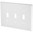 thumbnail image 3 of Leviton 88111 3-Gang Toggle Device Switch Wallplate, Oversized, Thermoset, Device Mount, White, 3 of 3