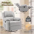 thumbnail image 4 of Korser Swivel Rocker Small Recliner Chair for Small Spaces for Living Room,Linen,Light Grey, 4 of 7