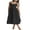 Black, variant on Fortune Women's Midi A-Line Dress Solid Color Spaghetti Strap Beach Dresses