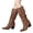 Brown, variant on Leather Knee High Cowboy Boots for Women Block Heel Pointed Toe Vintage Buckle Strap Long Fall Boots Two Ways Wear Ankle Boots Black Size 7.5