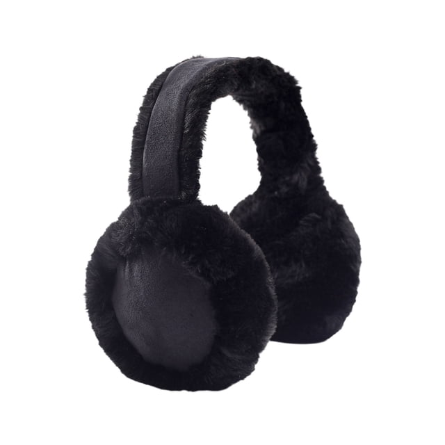 WTXUE Cache-Oreilles, Femmes Hiver Cache-Oreilles Réglable Faux Chauffe-Oreilles Chaud Coupe-Vent Cache-Oreilles Pliable, 2 Noir