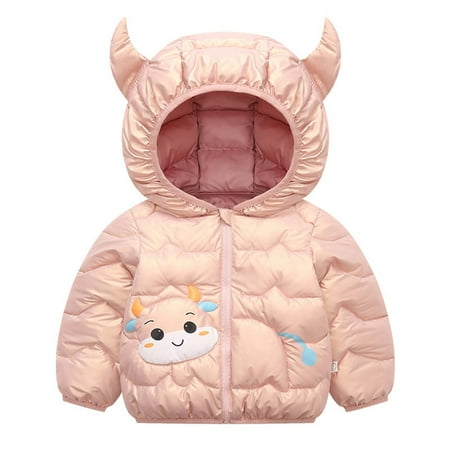 

Tarmeek Baby Girl Boy Winter Coat Toddler Dinosaur Ultralight Winter Hooded Jacket Coat Kids Toddler Cartoon Puffer Down Outwear 2-8 Years