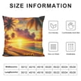 thumbnail image 5 of PIKWEEK Tropical Palms Throw Pillow Covers 18 x 18 inch Sunset with Palm Tree on The Beach Linen Pillow Cushion Cases Square Pillowcases for Sofa Couch Bedroom Living Room Car Multiple specifications, 5 of 5