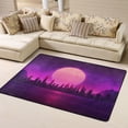 thumbnail image 1 of DouZhe Cyberpunk City Night Landscape Pattern Area Rugs Non-Slip Machine Washable Floor Mat, Sunset Skyline Style Carpet Doormat, 63x48 inches, 1 of 6
