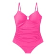 thumbnail image 5 of CHGBMOK Womens One Piece Swimsuit Tummy Control Ruched Bathing Suit V Neck Push Up Spaghetti Straps Swimwear, 5 of 6