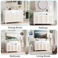 thumbnail image 7 of Modern Rattan Sideboard Buffet Cabinet with 4 Doors and 2 Drawers & LED Lights & Power Outlets,Storage Cabinet for Dining Room, Kitchen, Living Room,White, 7 of 7