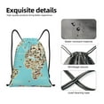thumbnail image 4 of Sikiie World Travel Line Icons Map Drawstring Backpack Drawstring Bags, Draw String Back Bag for Sports, Gym, Travel, Swimming, Beach-Small, 4 of 6