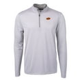 thumbnail image 2 of Men's Cutter & Buck  Gray/White Oklahoma State Cowboys Big & Tall Virtue Eco Pique Micro Stripe Recycled Quarter-Zip, 2 of 3