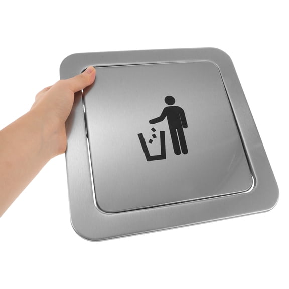 AURARMLET Stainless Steel Recessed Kitchen Trash Can Lid with Swing Flap Cover for Easy Waste Disposal