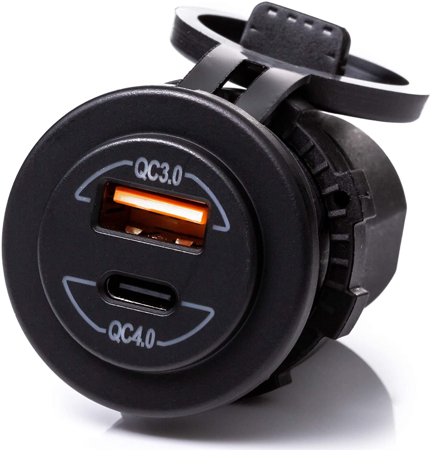 60W Socket Dual USB Type C PD 3.0 (60W) + USB A (36W) Fast Charger for Car, Boat, Marine & RVs