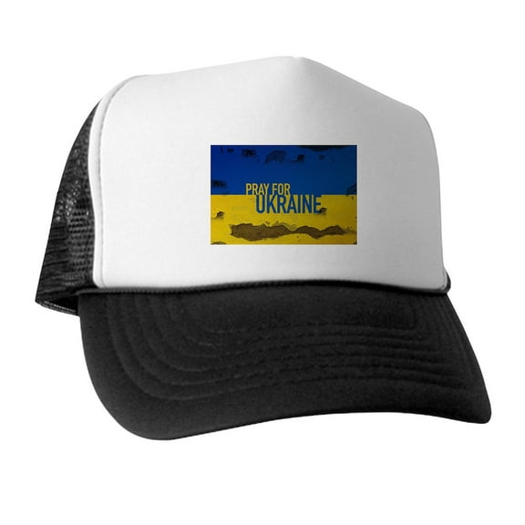 CafePress - Pray For Ukraine Sweatshirt, Stand Wit - Adjustable Unisex Printed Trucker Hat with Mesh Back