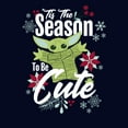 thumbnail image 2 of Junior's Star Wars: The Mandalorian Christmas The Child Cute Season Graphic Tee Navy Blue X Large, 2 of 3