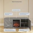 thumbnail image 3 of BELLEZE 58" Farmhouse TV Stand Media Entertainment Center For TVs up to 65" with 18" Fireplace - Hilo (Gray Wash), 3 of 7