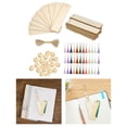 thumbnail image 4 of Marcapáginas de madera sin terminar de 133 piezas con agujeros y borlas, etiquetas colgantes, adornos para teñir DIY, decoración de bodas, fiestas de Baoblaze Marcadores en blanco, 4 of 8