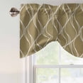 thumbnail image 4 of Brown Stripes Tie Up Valance Curtains for Windows, Kitchen Curtains Window Treatments, Simple Geometric Modern Monochrome Short Window Shades Valances for Bedroom Bathroom Cafe 54"x18", 4 of 8
