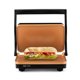 thumbnail image 5 of Holstein Housewares - Plancha eléctrica para sándwiches y aperitivos de 2 rebanadas con temperatura ajustable, placas antiadherentes, negro y cobre/acero inoxidable, dorada, resultados crujientes en, 5 of 5
