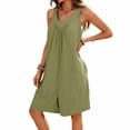 thumbnail image 2 of Haivin Women's Romper, Solid Color V-Neck Loose Sleeveless with Pockets, Casual Fashion One-Piece for Daily Wear and Summer Outdoor Activities, 2 of 9