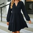 thumbnail image 3 of Fankiway Liquidation Robes à Manches Longues pour Femmes Mode Décontractée Confortable Robes à Manches Longues Col Montant Robes pour Femmes Grande Taille Liquidation, 3 of 6