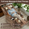 thumbnail image 4 of Power Lift Chair Recliner for Elderly with Heated and Massage, Breathable Leather, USB-A & USB-C, Cup Holder, 4 of 6