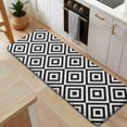 thumbnail image 5 of Black White Square Checkered Pattern Kitchen Rug Mat,Kitchen Runner Rugs Non Skid Washable,Decorative Kitchen Floor Mats for Kitchen,Sink,Laundry,17"x47.2", 5 of 7
